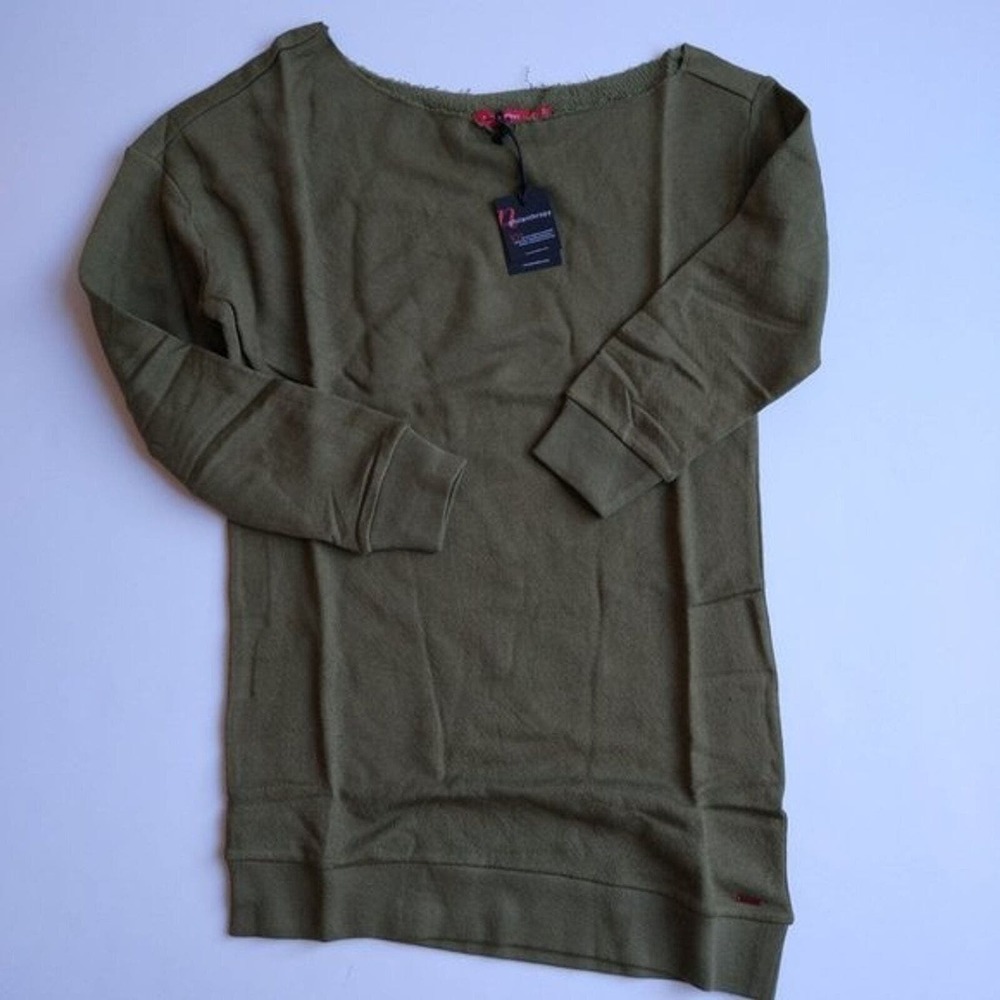 n:Philanthropy Womens Dress Sweatshirt Olive Green Lucia Tunic Size S New